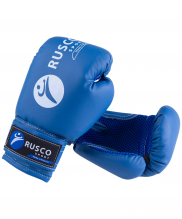 Набор для бокса 4oz, к/з, черный/синий Rusco УТ-00018124